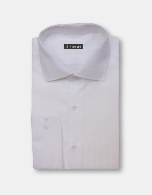 White Texture Dress Shirt